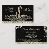 Carte De Visite Barman brillant or imprimé (Devant / Derrière)