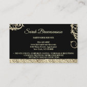 Carte De Visite Barman brillant or imprimé (Dos)