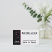 Carte De Visite Barman de logos à cocktails Pink Martini (Debout devant)