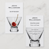 Carte De Visite Barman de professionnel de cerise en verre de (Devant / Derrière)