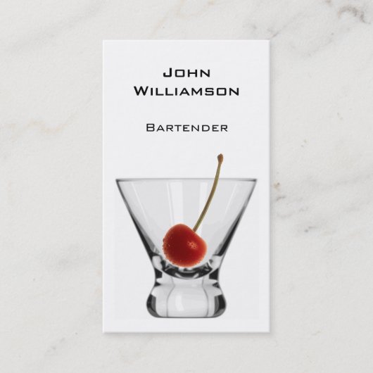Carte De Visite Barman de professionnel de cerise en verre de (Devant)