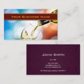 Carte De Visite Barman d'échantillon de vin (Devant / Derrière)