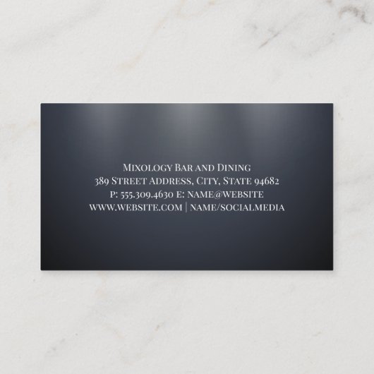 Carte De Visite Barman Fabriquant Des Boissons Mixtes (Dos)