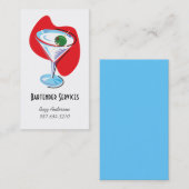 Carte De Visite Barman Martini Glass_red (Devant / Derrière)
