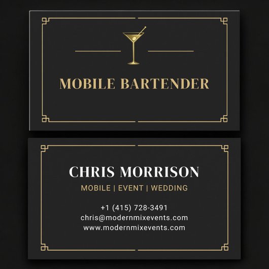 Carte De Visite Barman Mobile Professionnel