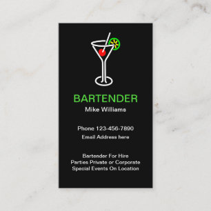 Carte De Visite Barman pour la location