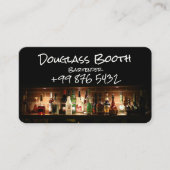 Carte De Visite barman professionnel | Noir moderne (Devant)