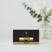 Carte De Visite Barman simple chic de logo d'or (Debout devant)