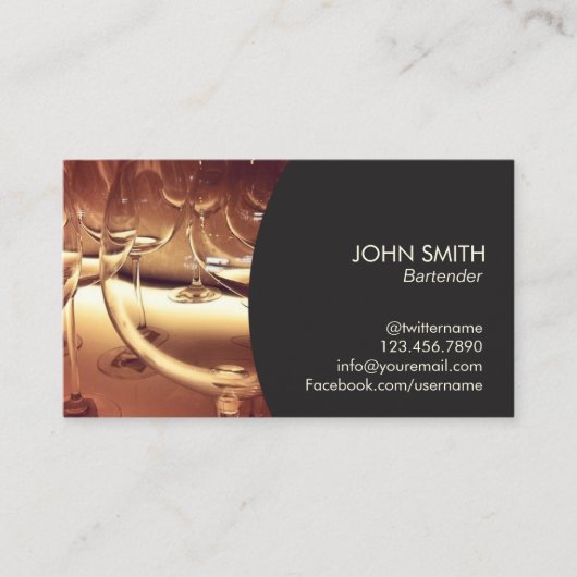 Carte De Visite Barman Vin (Devant)