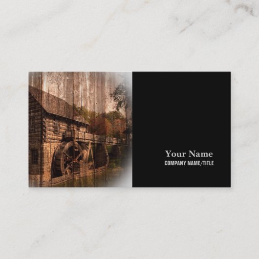 Carte De Visite Barn Wood farmhouse mill water wheel (Devant)