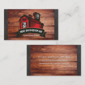 Carte De Visite Barne rouge | Arrière - plan de chalk de bois (Devant / Derrière)