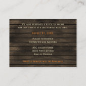 Carte De Visite Barnwood Rustic prum feuilles mariage hébergements (Dos)