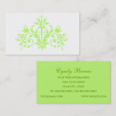 Carte de visite baroque blanc et chaux (Devant / Derrière)