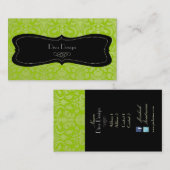 Carte De Visite Baroque damassé vert/noir (Devant / Derrière)