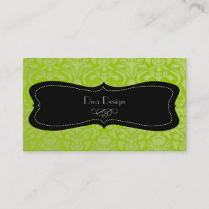 Carte De Visite Baroque damassé vert/noir