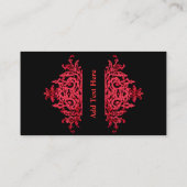 Carte de visite baroque rouge et noir (Dos)