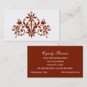 Carte de visite baroque rouille et blanc (Devant / Derrière)