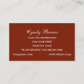 Carte de visite baroque rouille et blanc (Dos)