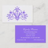 Carte de visite baroque violet et blanc (Devant / Derrière)