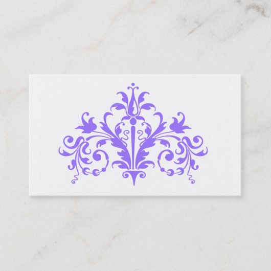Carte de visite baroque violet et blanc (Devant)