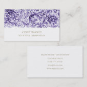 Carte de visite baroque violet orné (Devant / Derrière)
