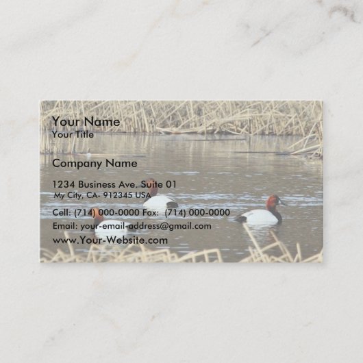 Carte De Visite Barrage de Canvasback (Devant)