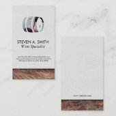 Carte De Visite Barre à vin | Découpe en bois | Amateurs de vin (Devant / Derrière)