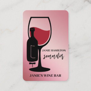 Carte De Visite Barre à vin QR Code scannable rose