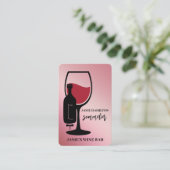 Carte De Visite Barre à vin QR Code scannable rose (Debout devant)