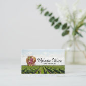 Carte De Visite Barre à vin | Raisins | Paysage Vignoble (Debout devant)