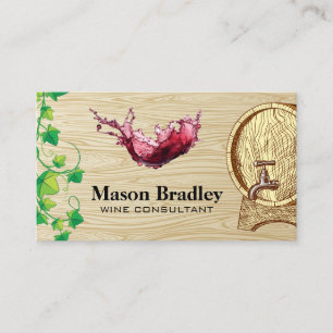 Carte De Visite Barre à vin   Vignes   Splash Vino