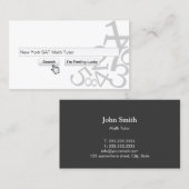 Carte De Visite Barre créative de recherche de tuteur de maths (Devant / Derrière)