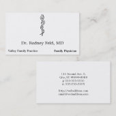 Carte De Visite Barre d'Asclepius [symbole médical] (Devant / Derrière)