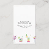 Carte De Visite Barre de cocktail et de boissons (Dos)