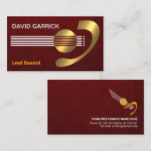 Carte De Visite Barre de guitare créative Gold (Devant / Derrière)