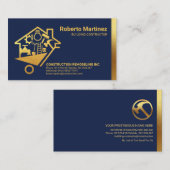 Carte De Visite Barre De Roue De Construction D'Outils D'Or (Devant / Derrière)