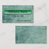 Carte De Visite Barre de verre vert moderne Bannières Bandes (Devant / Derrière)