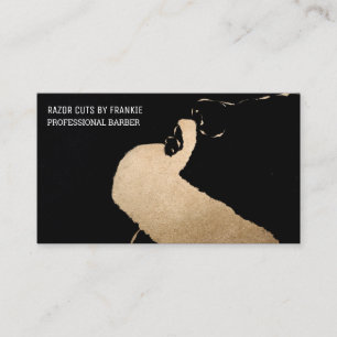 Carte De Visite Barre d'illustration moderne Artsy Gold Black Bear