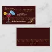 Carte De Visite Barre du barman/propriétaire (Devant / Derrière)