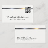 Carte De Visite Barre métallique | Code QR (Devant / Derrière)