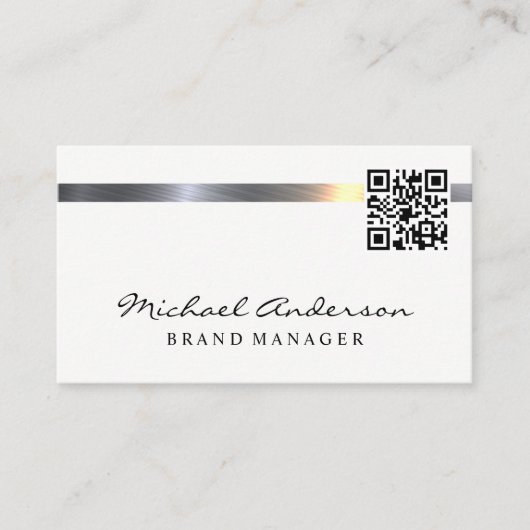 Carte De Visite Barre métallique | Code QR (Devant)