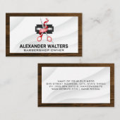 Carte De Visite Barre Outils Bois Bordure (Devant / Derrière)