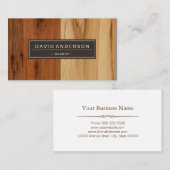 Carte De Visite Barre - Revêtement de grain de bois (Devant / Derrière)