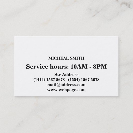 Carte De Visite Barre simple (Dos)