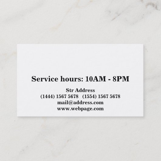 Carte De Visite Barre simple (Dos)