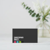 Carte De Visite Barres de barre de mise en valeur sur le noir - (Debout devant)