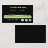 Carte De Visite Barres et boutons brillants - vert (Devant / Derrière)