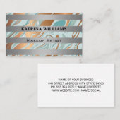 Carte De Visite Barres métalliques | Liquide de marbre vert or (Devant / Derrière)