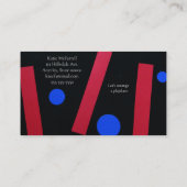 Carte De Visite Barres rouges, cercles bleus Maman (Dos)