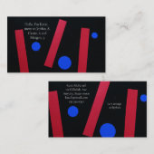 Carte De Visite Barres rouges, cercles bleus Maman (Devant / Derrière)